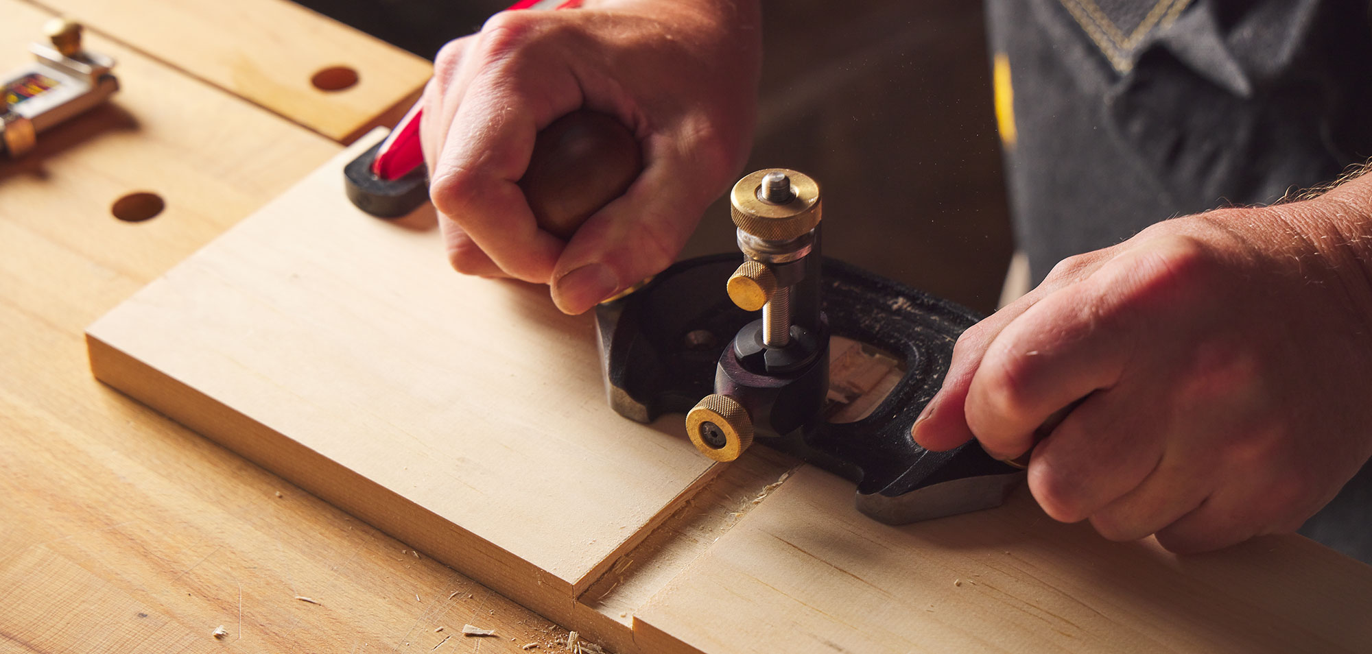 Cutting a dado with a router plane