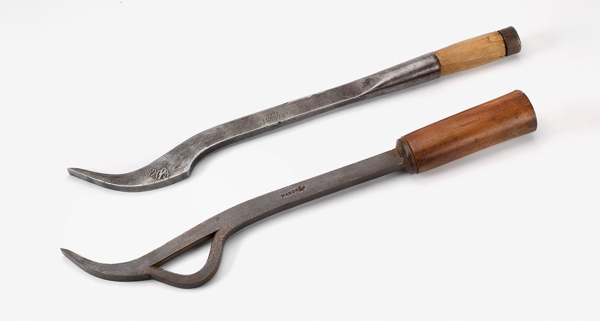 At the top is shown the standard type mortise chisel; below it is shown a swan’s neck mortise chisel