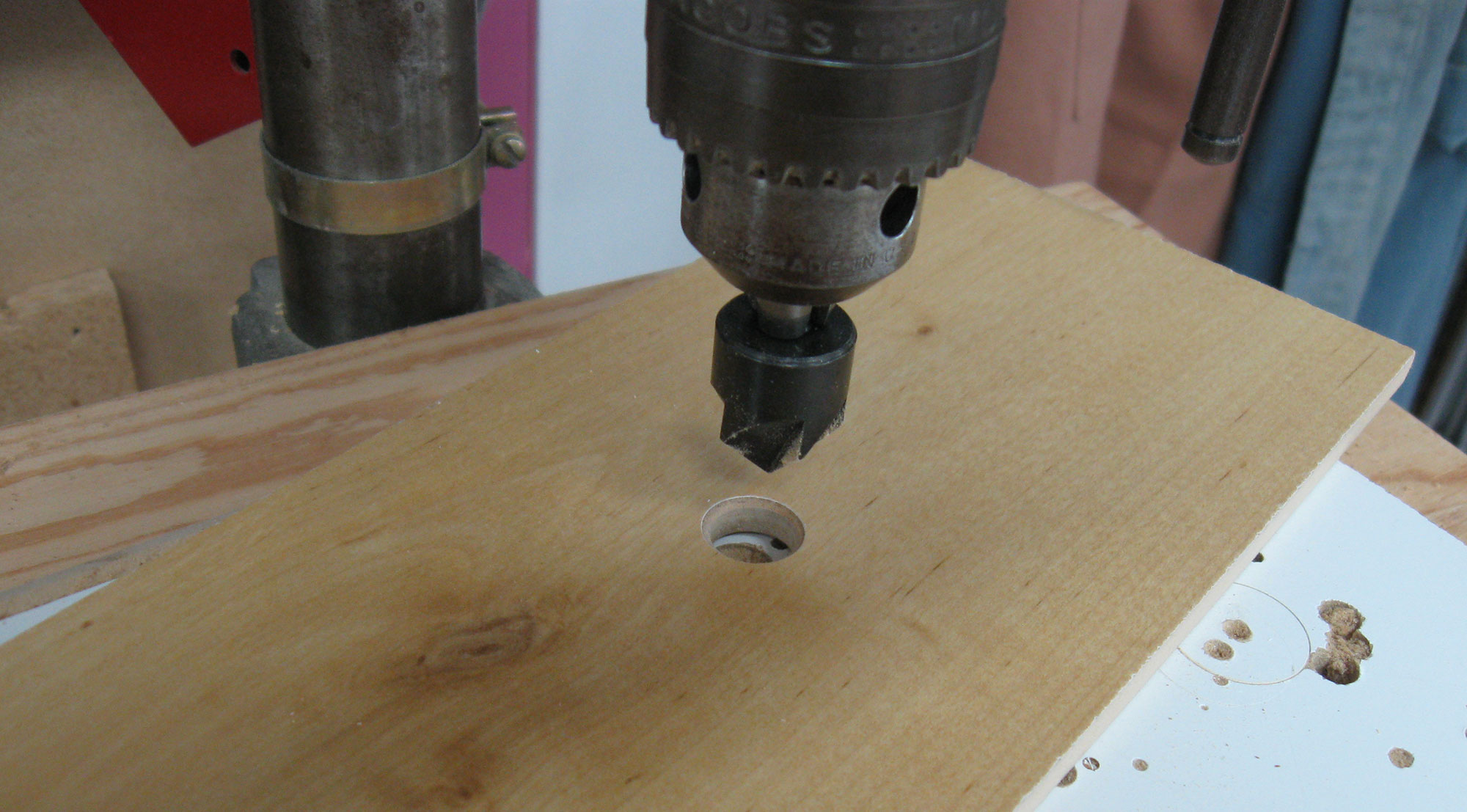 Drilling a centered hole.