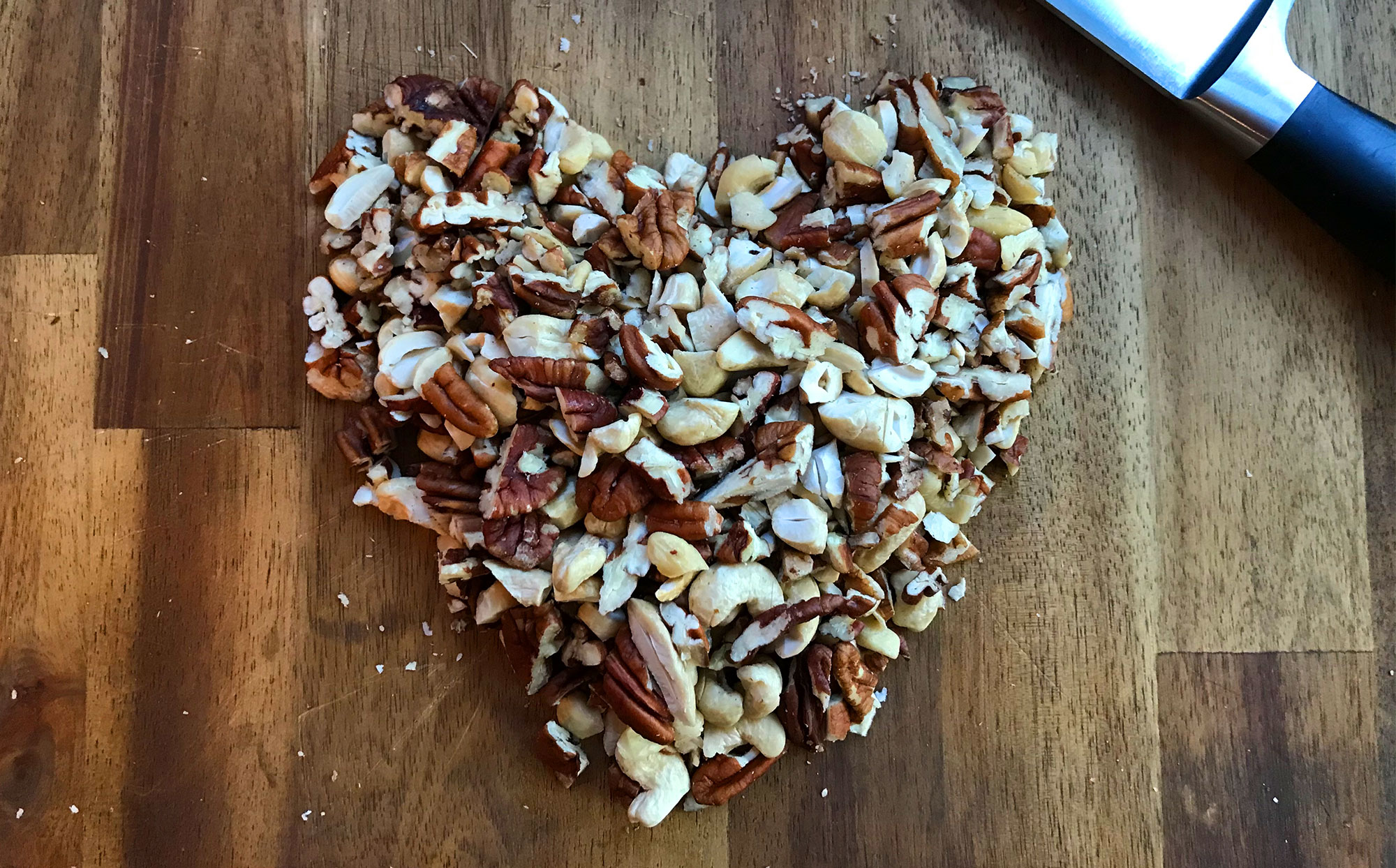 Chopped pecans and cashews