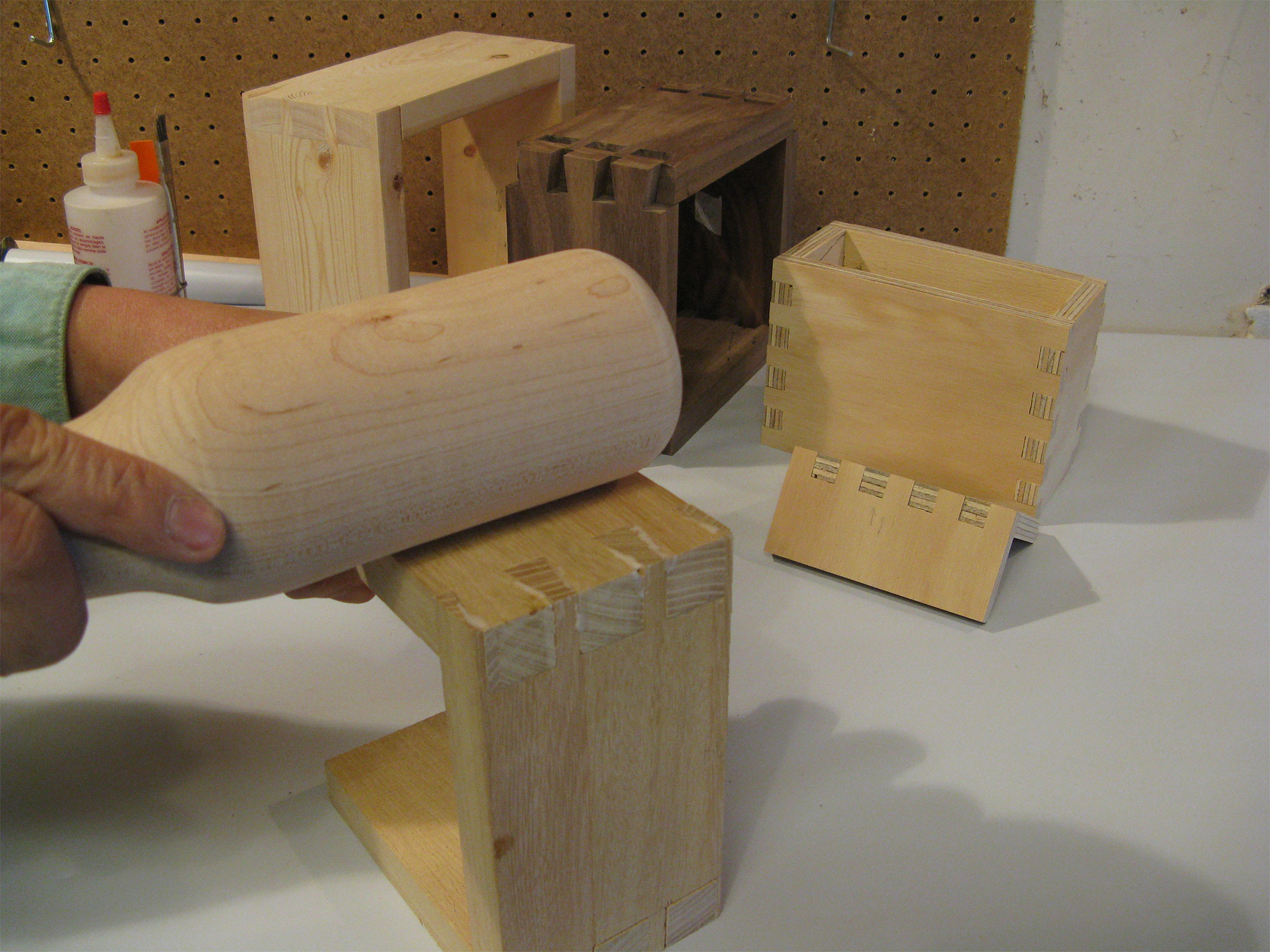 Using a mallet to keep squeeze-out to the outside surfaces.