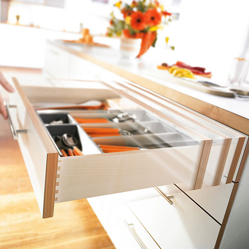 An open cutlery drawer