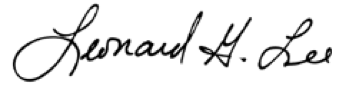 Leonard G. Lee signature.